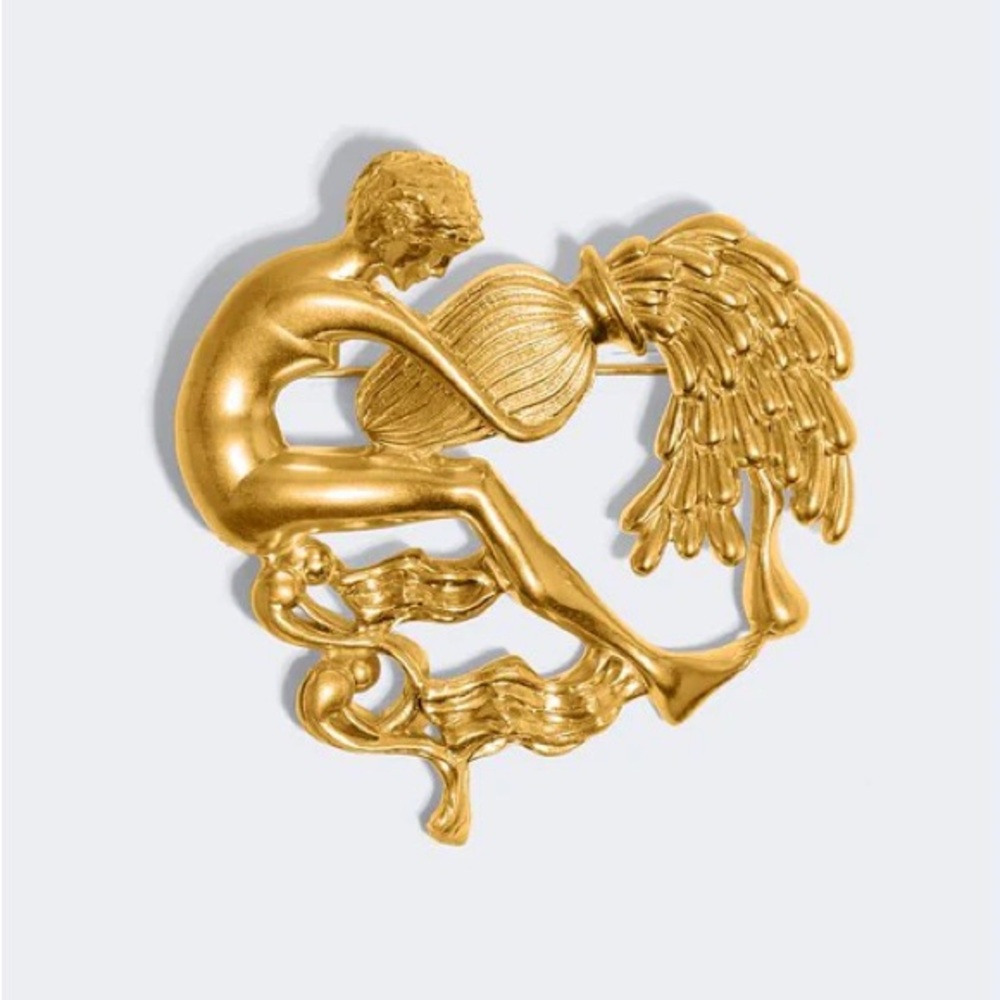 Schiaparelli Style Zodiac Brooch - Aquarius
